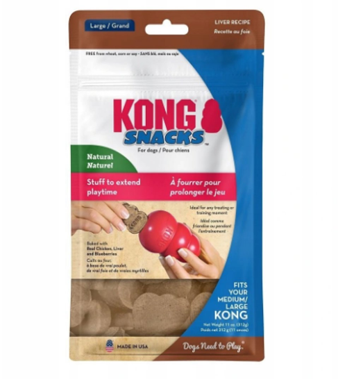 Снимка на Kong Snacks Liver Small - Награда , бисквитка за кучета, за поставяне в Kong Classic играчка, с пилешки дробчета 198 гр.