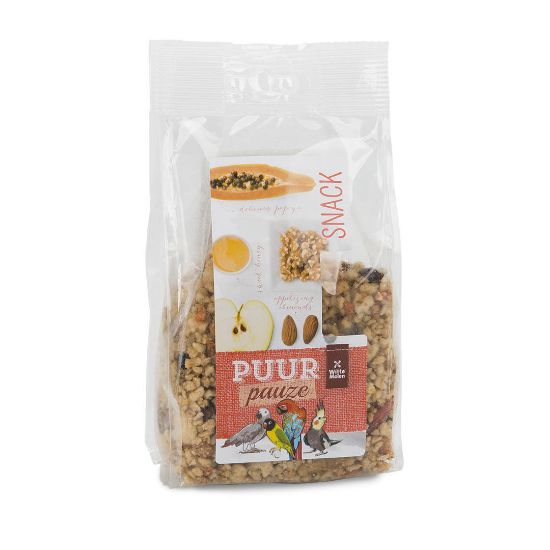 Снимка на Duvo Plus Witte Molen Puur Pauze Fruit- & Nut - Допълнителна храна за птици с мед,орехи,бадеми,ябълка и папая 200 гр.