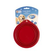 Снимка на Duvo Plus Silicone Travel Bowl - Силиконова , сгъваема купа за храна и вода за кучета 2000 мл. червена / 22 см. 2