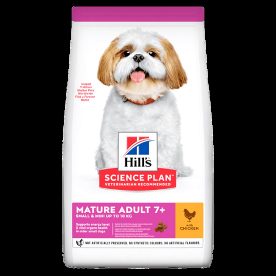 Снимка на Hill's Science Plan Mature 7+ Small & Mini с Пилешко – Пълноценна суха храна за кучета над 7г. от дребни и миниатюрни породи, 3 кг.