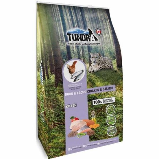 Снимка на Tundra Cat kitten  chiken and Salmon - Премиум пълноценна суха храна за подрастващи котки, без зърно, със пилешко и сьомга 272 гр.