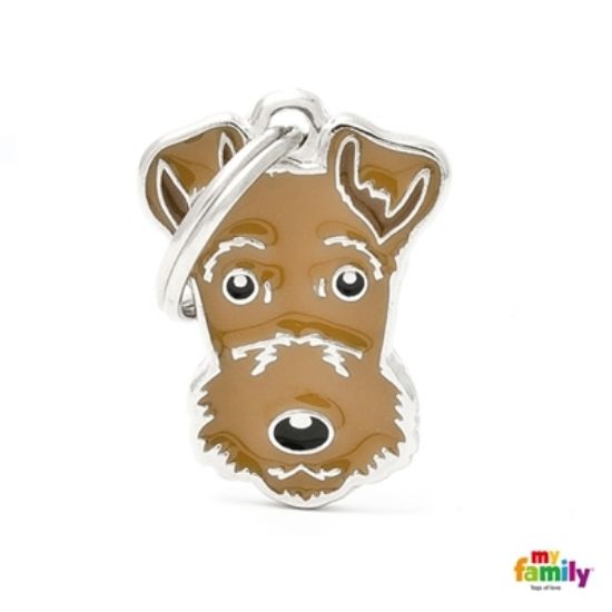 Снимка на My Family Dog Tag - Ръчно изработен адресник ,Airedale Terrier Dog за кучета 2.8 см/ 2.2 см.
