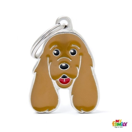 Снимка на My Family Dog Tag  - Ръчно изработен адресник , Cocker Spaniel Dog за кучета 2.5 см/ 2.9 см.