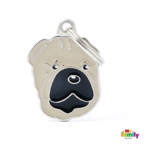 Снимка на My Family Dog Tag  - Ръчно изработен адресник , Shar Pei Dog за кучета 2.4 см/ 2.7 см.