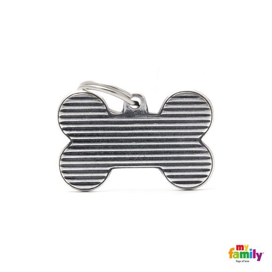 Снимка на My Family Bronx Dog Tag Big Bone Shutter - Ръчно изработен медальон кокал - адресник за кучета 3.5 см. / 4.8 см.