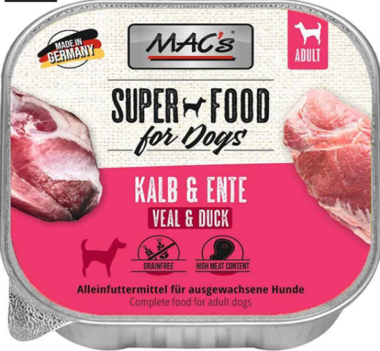 Снимка на Mac’s Dog Veal & Duck - Премиум пастет за кучета с телешко и патешко месо
