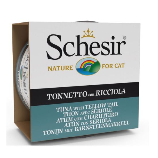 Снимка на Schesir Tuna&Yellow Tail In Jelly -Консервирана храна за израснали котки с риба тон и жълта опашка в желе, 85 гр.