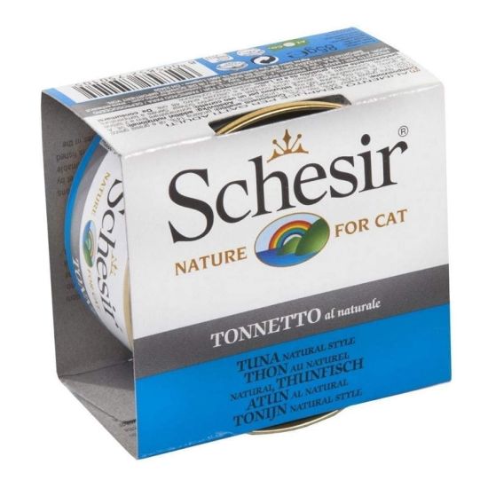 Снимка на Schesir Tuna Natural Style -Консервирана храна за израснали котки с риба тон в собствен сос, 4 броя х 85 гр.
