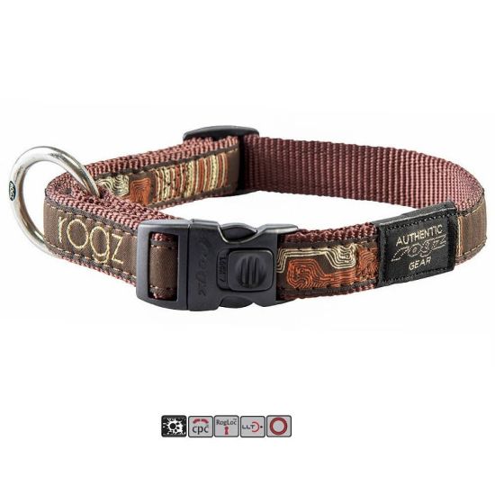 Снимка на Rogz Fancy Dress Collar Medium Mocha - Нашийник за кучета 16мм/-26-40 см. мока