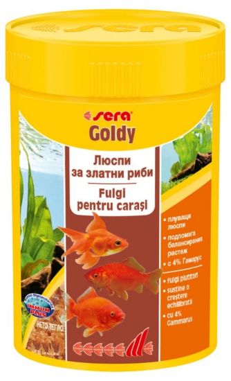Снимка на Sera Nature Goldy - Основна храна за златни рибки без оцветители и консерванти с инсекти 250 мл.