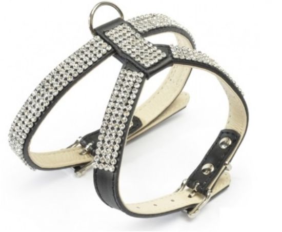 Снимка на Camon Pettorina doppia regolazione con strass М- Луксозен нагръдник черен 29/35 см