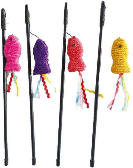 Снимка на Croci Little Fish Stick Cat - играчка , въдица с риба за котки - 40 см
