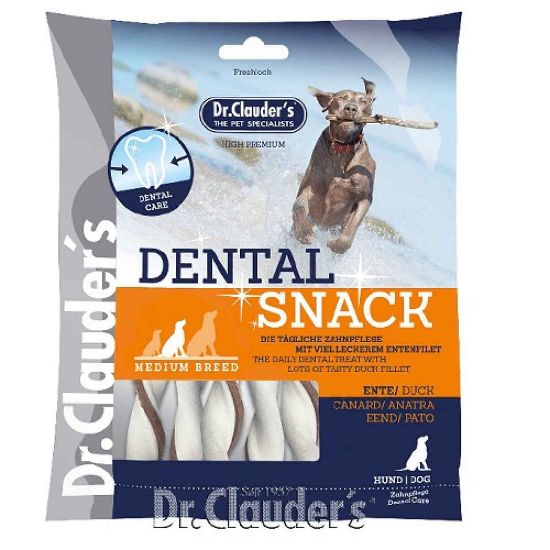 Снимка на Dr. Clauder's - Dental Snack Ente/Duck - Small breed - Дентално лакомство за кучета с патешко филе - 80гр