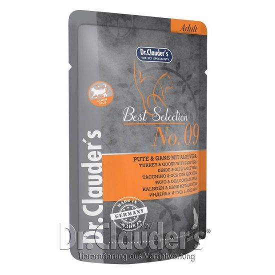 Снимка на Dr.Clauder's Best Selection Adult Turkey&Goose With Aloe Vera-Храна възрастни котки с пуйка,гъска и алое вера, 4 броя х 85 гр.