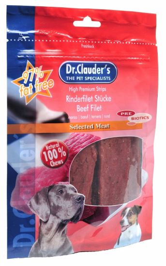 Снимка на Dr. Clauder's Filet /pre biotik/ лакомство от говеждо месо за кучета, 80 гр