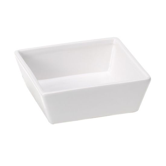 Снимка на Ferplast Altair 14 Bowl white - бяла квадратна керамична купа за кучета и котки за храна или вода 14 x 14 x 5 см - 500 мл