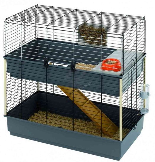 Снимка на Ferplast - Cage Rabbit 100 Double - Двуетажна оборудвана клетка за зайци 99 / 51.5 / 92 см.