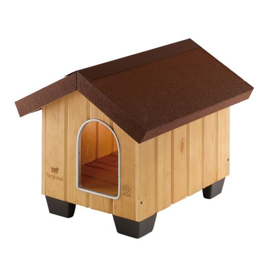 Снимка на Ferplast Domus Large - Голяма дървена къща за кучета, 81 x 101 x h 78 см.