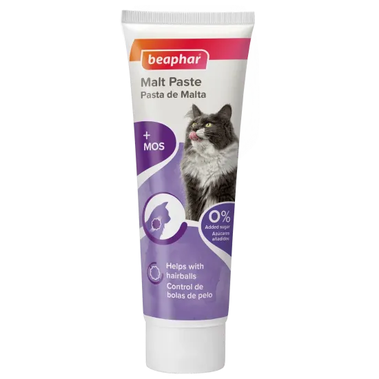 Снимка на Beaphar Malt Paste Duo Active - Малцовата паста е средство против образуване на топки косми в стомаха, което комбинира 2 действия в 1 туба 100 гр.