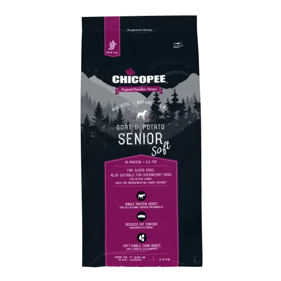 Снимка на Chicopee Dog HNL Senior Soft+ Мека гранула за възрастни кучета, с козе месо и картофи, 2 кг.