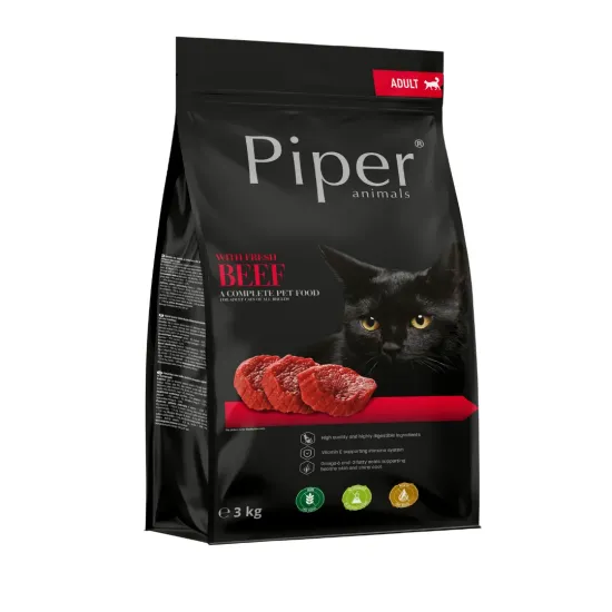 Снимка на Piper Cat Beef - Гранулирана храна за котки с прясно говеждо месо 3 кг.