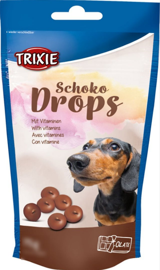 Снимка на Trixie Schoko Drops - Шоколадови бонбони с витамини за кучета, 200 гр