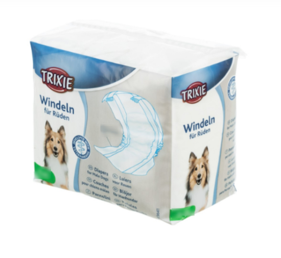 Снимка на Trixie Diapers for Male Dogs L-XL - Памперс / пелена за мъжки кучета,регулируем, 60-80 см. - 12 броя