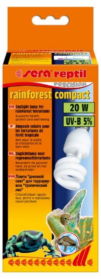 Sera Rainforest Compact - UV лампа за терариуми, 20W - 5 % UVB лъчи, компактна