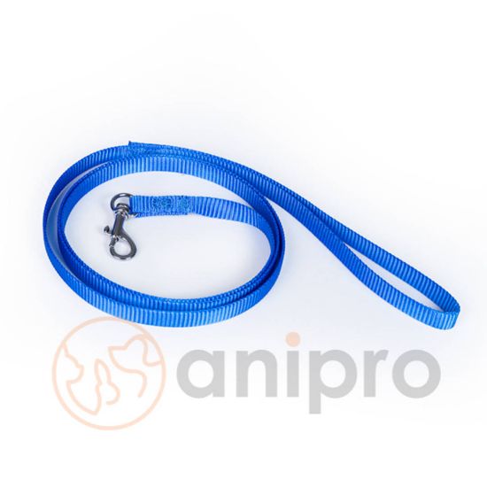 Миазоо - Повод за кучета , изкуствена лента 2.5/120 см. син