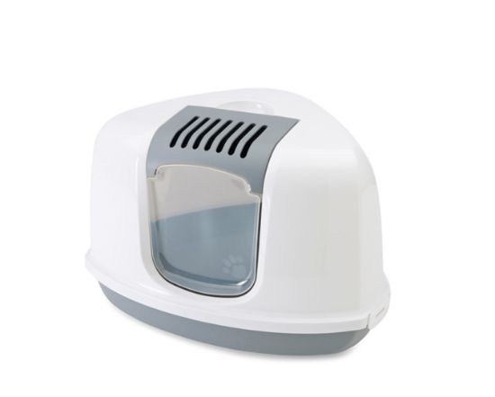 Savic Nestor - Котешка тоалетна, ъглова с филтър, 58.5 х 45.5 х 40 см.- сива