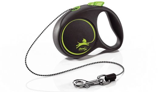 Flexi Black Design M - Автоматичен повод за кучета 5м въже, до 20кг, зелен