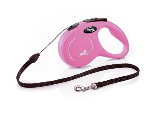 Flexi Classic Small - Автоматичен повод за кучета до 12 кг, въже 5 метра - розов