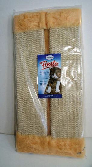 Anipro - Драскалка Fiesta с плюш за ъгъл 51 х 24 см, бяло, с котешка трева