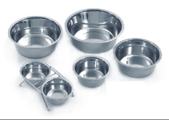 Миазоо - Метална купа за храна и вода за кучета и котки с покритие от хром, 0,35 мл.