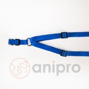 Миазоо - Нагръдник за кучета от изкуствена лента, 20 мм - син, регулиране от 45 до 65 см. 2