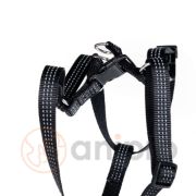 Миазоо - Нагръдник за кучета със светлоотразителни нишки, 10мм 30-42см черен 2