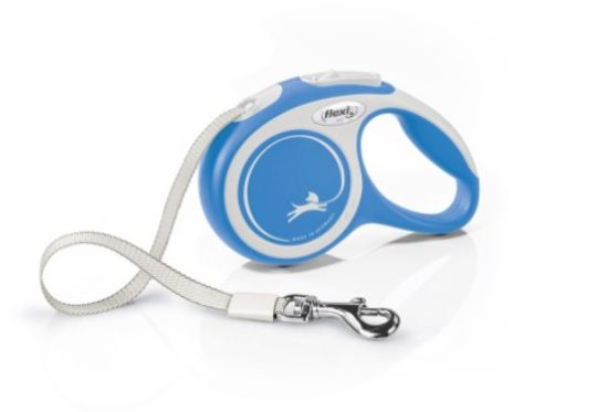 Flexi Comfort S - Автоматичен повод за кучета 5м лента, до 15кг, светло синьо
