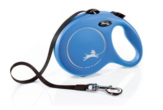 Flexi Classic Long medium - Автоматичен повод за кучета 8м въже, до 20кг - цвят син