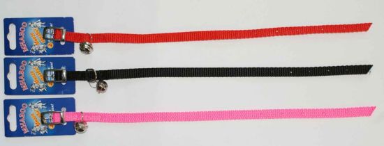 Миазоо - Нашийник за котки ,от изкуствена лента със звънче 1.0/35см черен