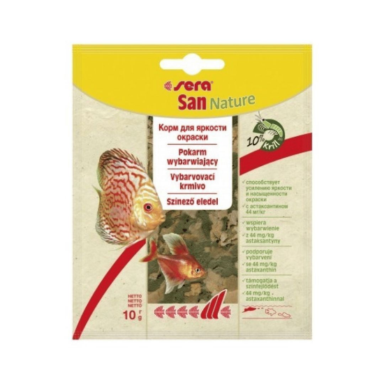 Sera San Nature - Храна за риби за подсилване на цветовете, 12 гр.