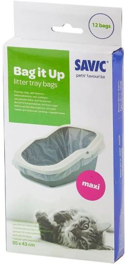 Savic Maxi - Плик за котешка постелка подходящ за тоалетни Oval Jumbo, Nestor, Aseo, Figaro, 55/43 см. - 12 броя