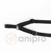Миазоо - Нагръдник за кучета от изкуствена лента, 20 мм - черен, регулиране от 45 до 65 см. 2