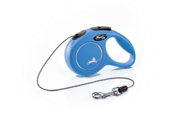 Flexi Mini Classic - Автоматичен повод за кучета 3м въже, до 8кг - цвят син