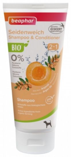 Beaphar BIO Shampoo and Conditioner 2 in 1 -Шампоан и балсам за кучета с био арганово масло, кайсия, алое вера 200 мл.