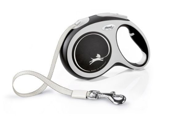 Flexi Comfort Large - Автоматичен повод за кучета - 5 м. лента, до 60кг, черен