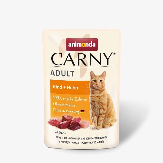 Animonda Carny Pouch Adult - Пауч за котки от 1 до 6г, говеждо месо и пиле, 85 гр