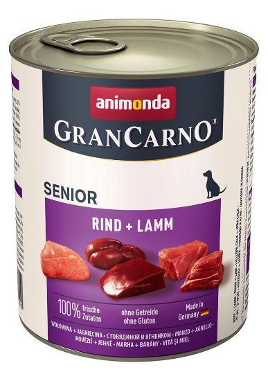 Animonda GranCarno Original Senior with Veal and Lamb -Консервирана храна с говеждо и агнешко месо, за кучета над 7 години, 800 гр