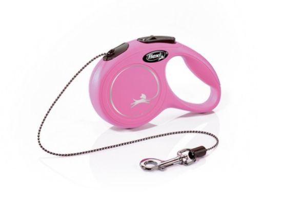 Flexi Mini Classic - Автоматичен повод за кучета 3м въже, до 8кг - цвят розов