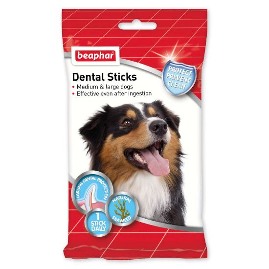 Beaphar Dental Sticks Small -Лакомство за кучета, дентални пръчки за свеж дъх и чисти зъби със спирулина и зелен чай