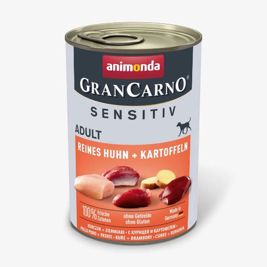 Animonda GranCarno® Sensitiv - Премиум консервирана храна за чувствителни израснали кучета с пилешко месо и картофи, 400 гр